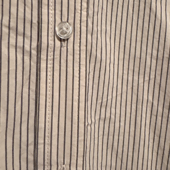 Striped dkny shirt size M-L pls see pic of missing button on cuff - Picture 6 of 7